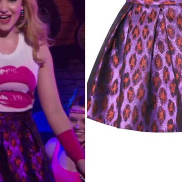 Disco Purple Lantern Skirt Metallic Leopard Size 6 - Picture 7 of 7